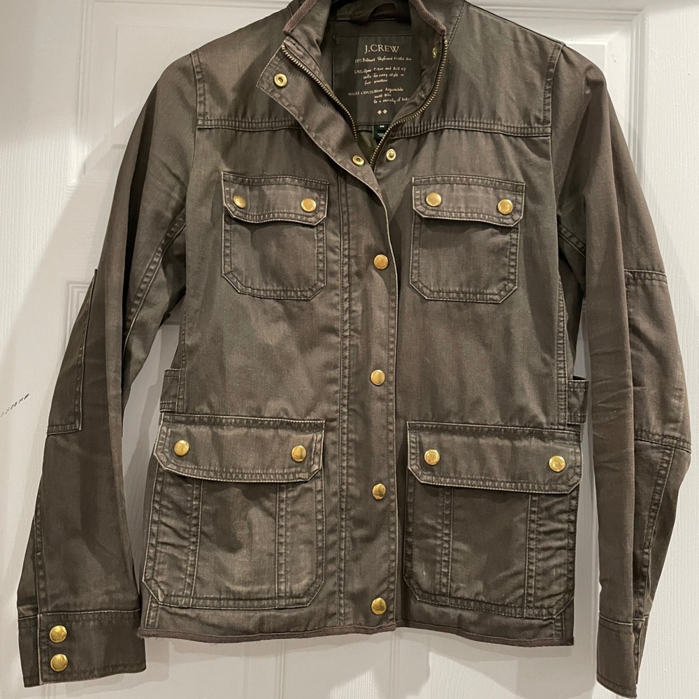 JCrew Fall / Spring Olive Green Field Jacket w/ gold hardware
